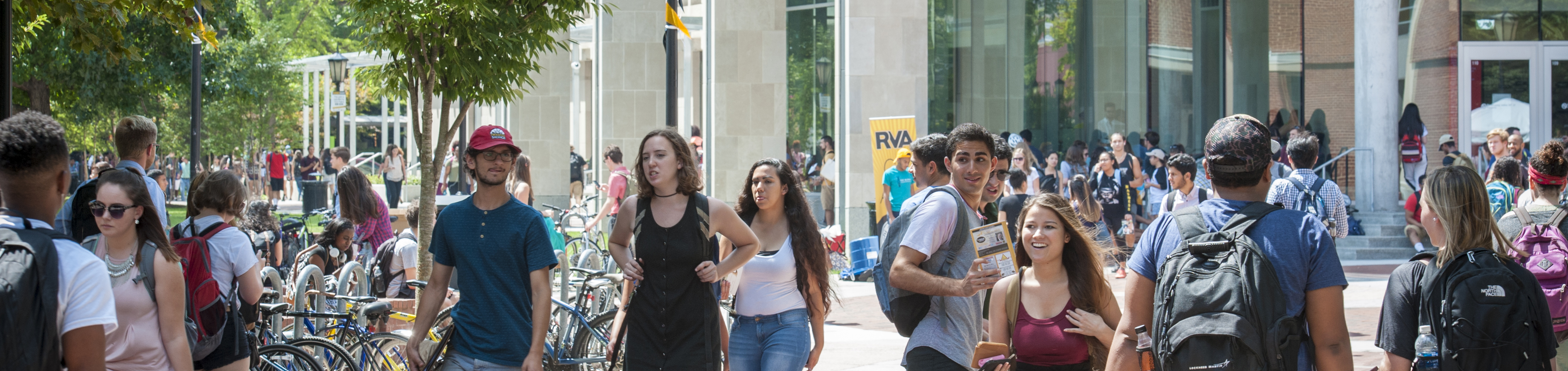 Students Walking near Cabell LIbrary